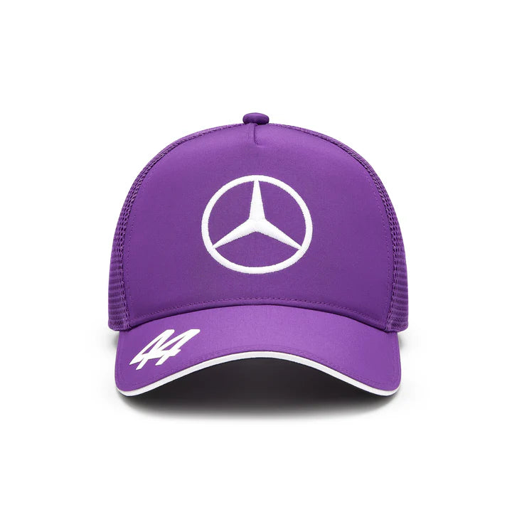 Mercedes AMG Petronas F1 2024 Lewis Hamilton Team Trucker Hat -Purple
