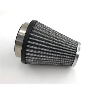 Comer C52 Aftermarket Air filter, K&N style, 3-1 / 2" x 4" (2-1 / 4" ID) tapered chrome