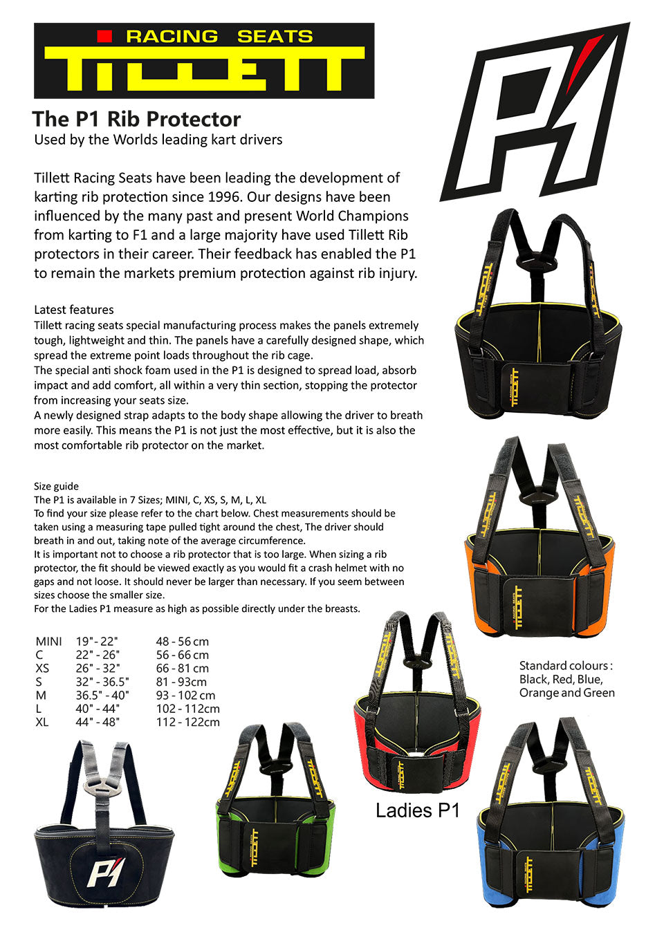 Tillett P1 Rib Protector - new 2025 model