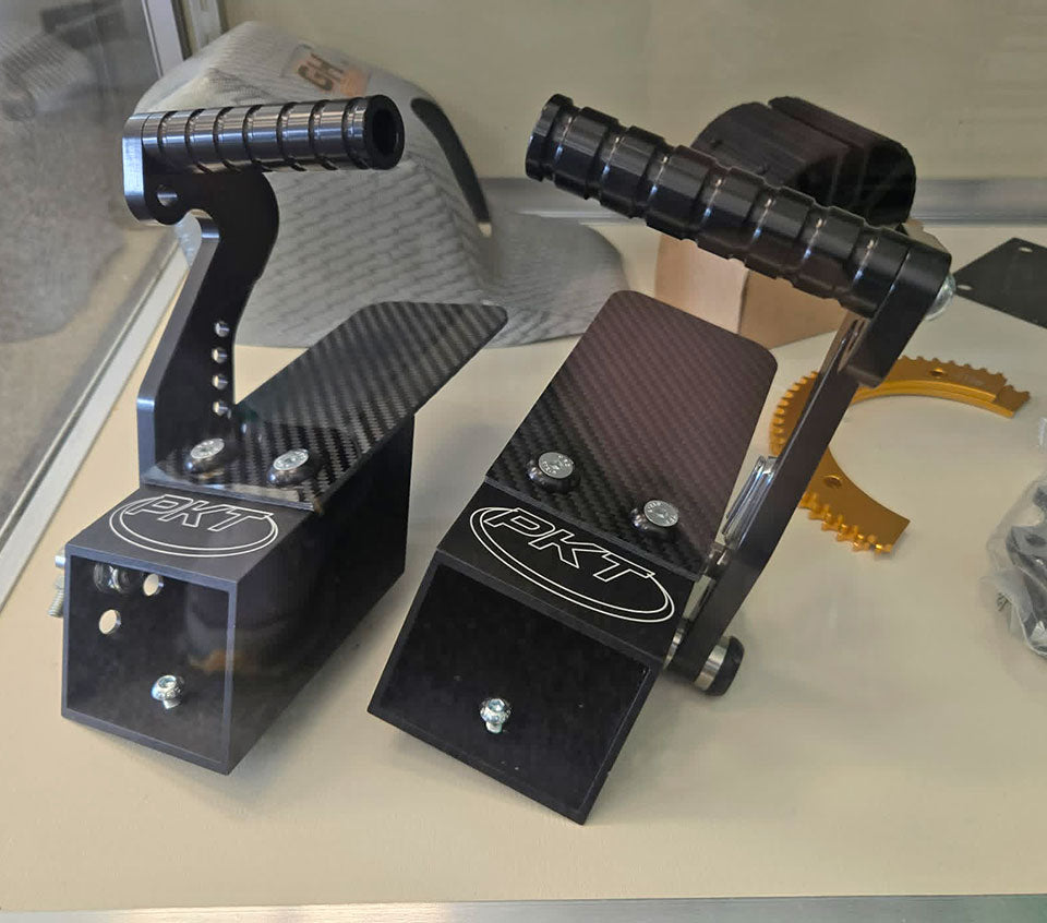 PKT Carbon Fiber Pedal Risers with CNC Billet pedal assembly