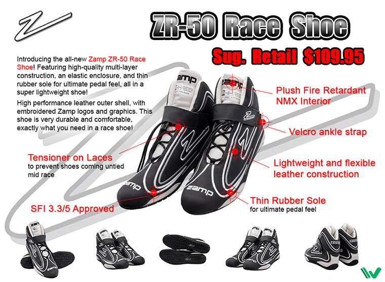 Zamp ZR-50 Racing Shoes - for Auto Racing or Kart Racing – Word Racing