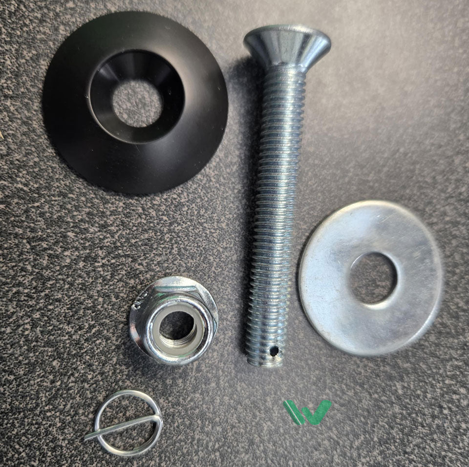 Weight mounting hardware kit with Word Racing washer